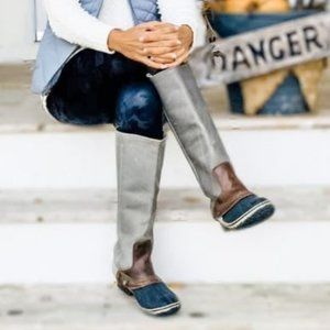 Sorel Slimpack Riding Tall Boots Sz 8.5 Gray leather